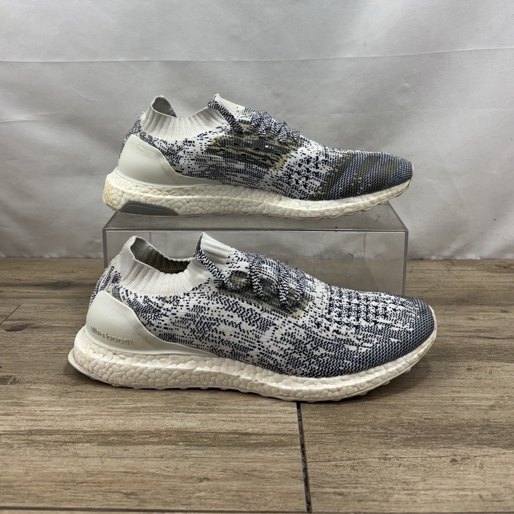 Adidas UltraBoost Uncaged White Black Speckled Running Shoes BA9616 Mens 11.5